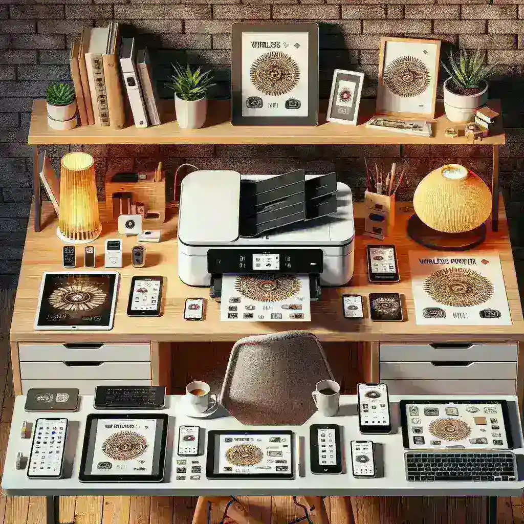 "Langkah-langkah mengatur printer nirkabel di rumah dengan mudah, ilustrasi panduan lengkap untuk menghubungkan printer tanpa kabel."