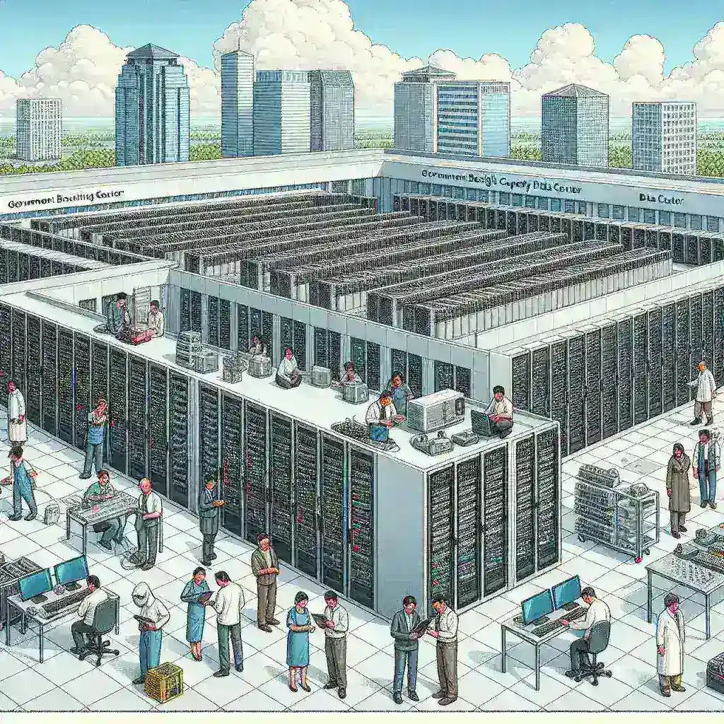 "Upgrade of government data center capacity in Batam by Kominfo, showcasing advanced technology and enhanced infrastructure for digital governance."